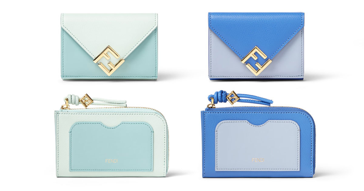 Fendi FFロゴ ウォレット フェンディ】ヴェネツィアの風景に着想。涼やかなブルーのウォレットで
