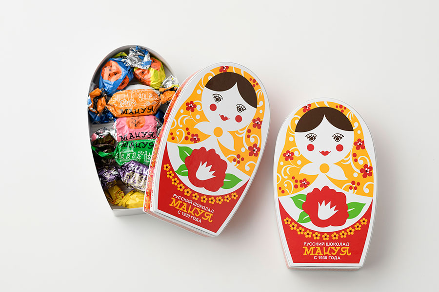 新潟県 レトロかわいいお菓子 ロシア民芸品マトリョーシカbox 47都道府県の レトロかわいいお菓子